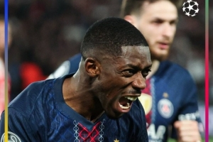 战拜仁独造三球！官方：登贝莱当选欧冠半决赛首回合MVP