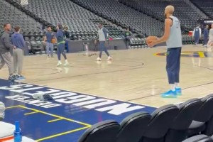 启用秘密武器？戈贝尔G5赛前苦练底角三分~